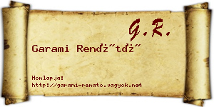 Garami Renátó névjegykártya